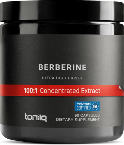 Toniiq Berberine HCl Capsules - Ultra High Strength, 500mg, 90 Veggie Capsules
