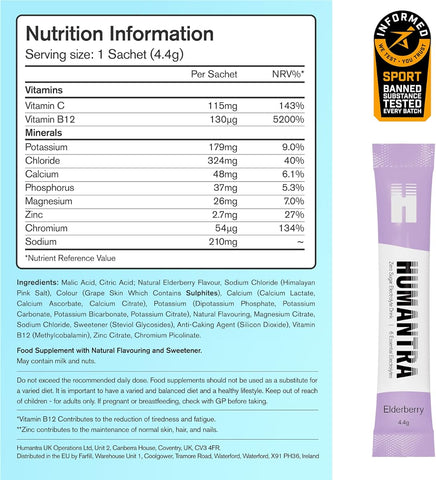Humantra Electrolyte Powder - Elderberry Flavour, 20 Sachets - Image 6