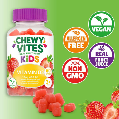 Chewy Vites Kids Vitamin D3 Gummies - Vegan, 400 IU, 60 Count - Image 5