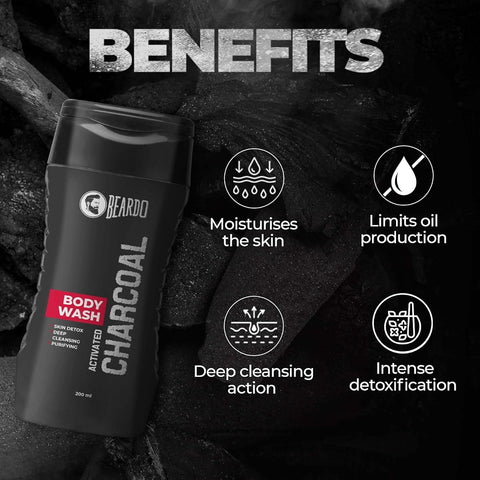 Beardo Charcoal Body Wash - Activated Charcoal Formula - 200ml - Image 3