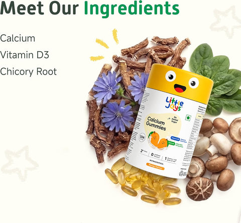 Little Joys Calcium & Vitamin D Gummies - Mango Flavour, Sugar-Free, 30 Count - Image 3