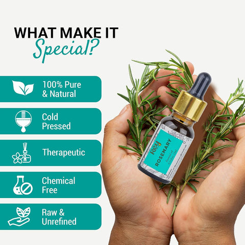 ReyNaturals Rosemary Essential Oil for Hair, Skin & Aroma - 15ml - Image 2