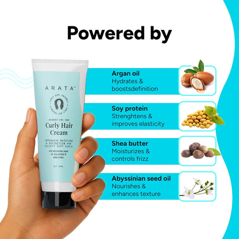 Arata Curl Care Cream with Abyssinian Seed Oil & Shea Butter - 50ml - Image 4