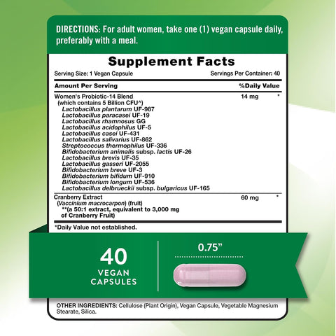 Nature's Truth Woman Probiotic Cranberry - 40 Capsules