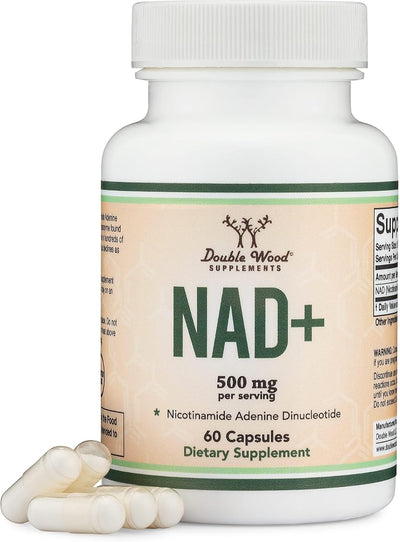 Doublewood NAD+ Supplement 500mg Capsules, 60 Count