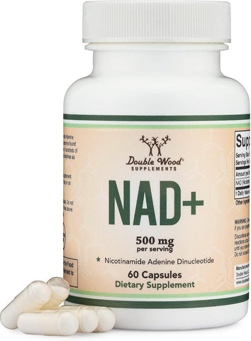 Doublewood NAD+ Supplement 500mg Capsules, 60 Count