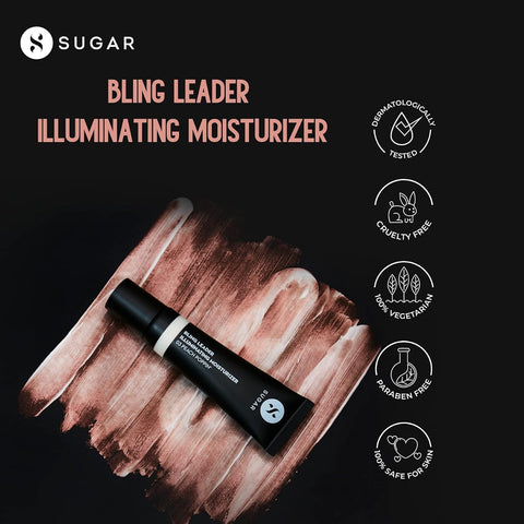 Sugar Cosmetics Bling Leader Peach Poppin Illuminating Moisturizer - 03, Pearlescent Finish, 50ml - Image 3