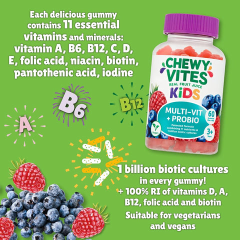 Chewy Vites Kids Multi-Vitamin Probiotics Gummies - 60 Pack - Image 4