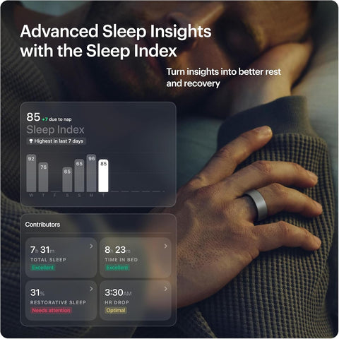 Ultrahuman Ring AIR - Smart Health Tracker, Raw Titanium, Size 14 - Image 5