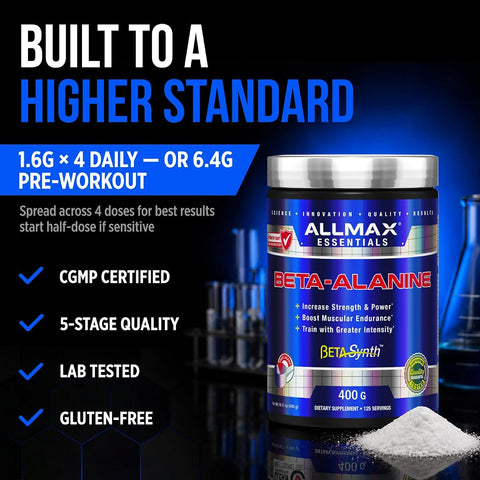 Allmax Beta Alanine Powder - Unflavoured Sports Supplement 400g - Image 8