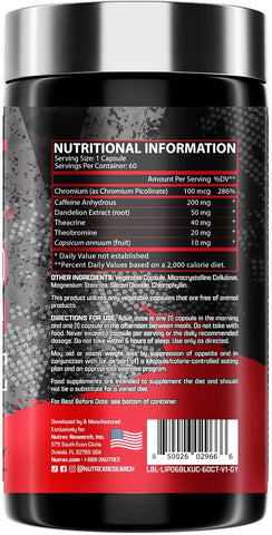 Nutrex Lipo 6 Black UC Fat Loss Support Capsules - 60 Count - Image 2
