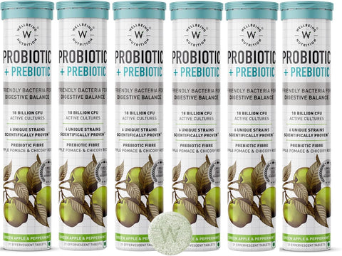 Wellbeing Nutrition Probiotic + Prebiotic Supplement - 21 Effervescent Tablets