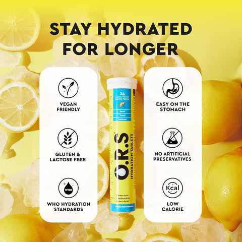ORS Hydration Tablets - Electrolytes, Lemon Flavour, 12 Tablets - Image 3