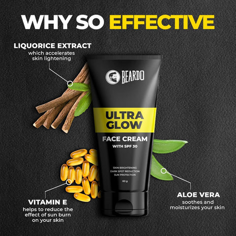 Beardo Ultraglow Face Cream 60g - All-in-One Moisturiser, SPF 30 Protection - Image 3
