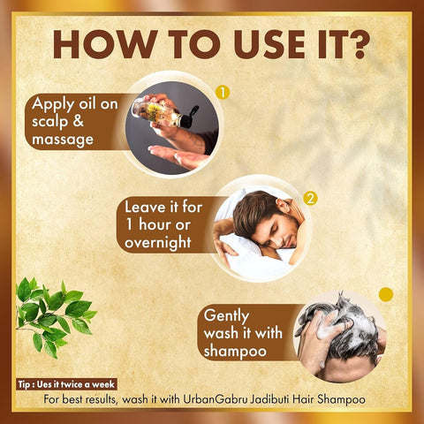 Urban Gabru Ayurvedic Jadibuti Hair Oil - Natural Herb Infused, 200ml - Image 6