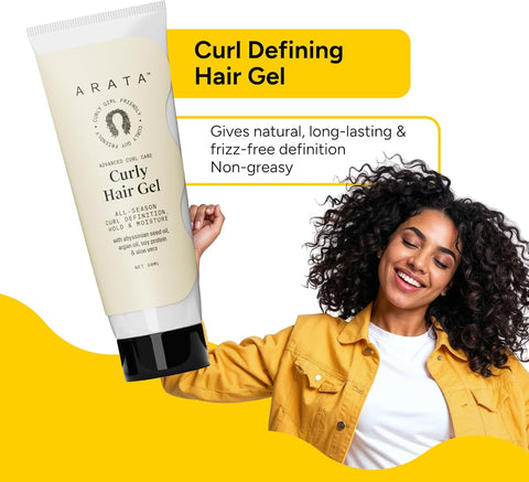Arata Curly Hair Gel - Abyssinian & Argan Oil Blend - 50ml - Image 2