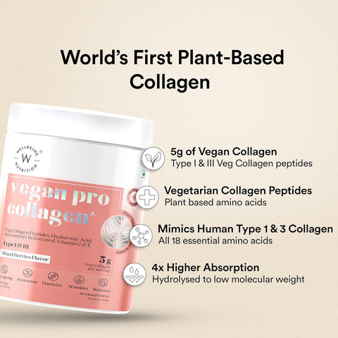 Wellbeing Nutrition Vegan Pro Collagen - Mixed Berry Powder, 250g - Image 2