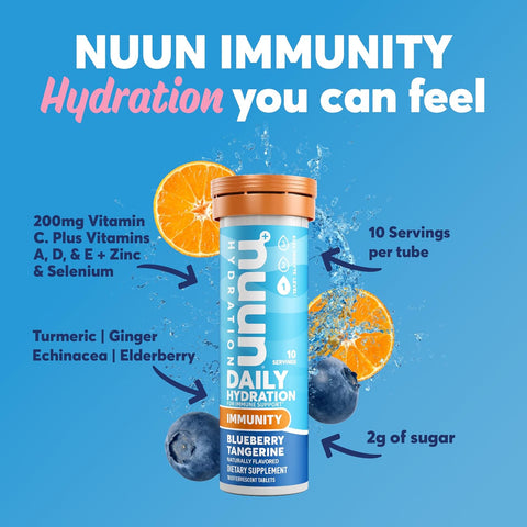 Nuun Act Sport Hydration (Blueberry Tangerine Flavour) 10 effervescent Tablets (Dietary Supplement)