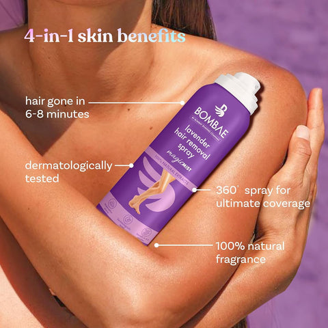Bombay Shaving Lavender Hair Removal Spray - Painless, Moisturising, 200g - Image 3
