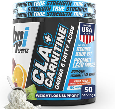 BPI Sports CLA + Carnitine - Fruit Punch Flavour, 50 Servings, 12.34 oz