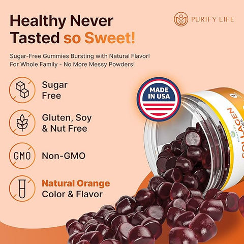 Purify Life Sugar-Free Marine Collagen Gummies 90