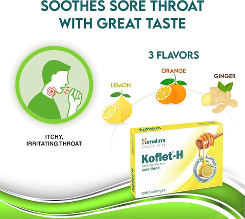 Himalaya Koflet H Herbal Lozenges with Ginger - 12 Count - Image 2