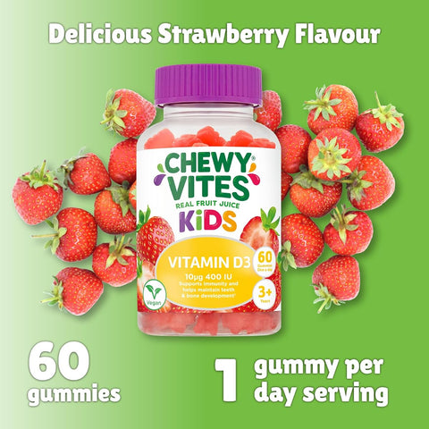 Chewy Vites Kids Vitamin D3 Gummies - Vegan, 400 IU, 60 Count - Image 3