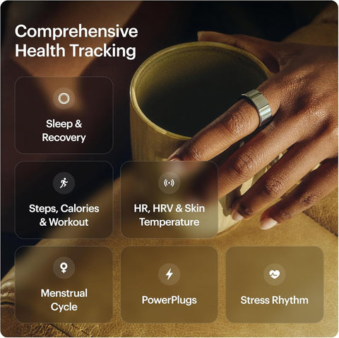 Ultrahuman Ring AIR Smart Ring - Titanium Health Tracker - Size 13 - Image 3