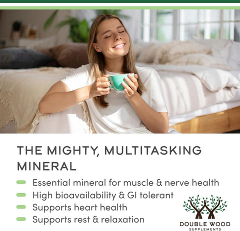Double Wood Magnesium Taurate Capsules - Vegan, 1500mg, 210 Count - Image 4