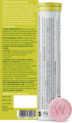 Wellbeing Nutrition Apple Cider Vinegar Effervescent Tablets with Garcinia Cambogia & Pomegranate - 34 Tablets - Image 7