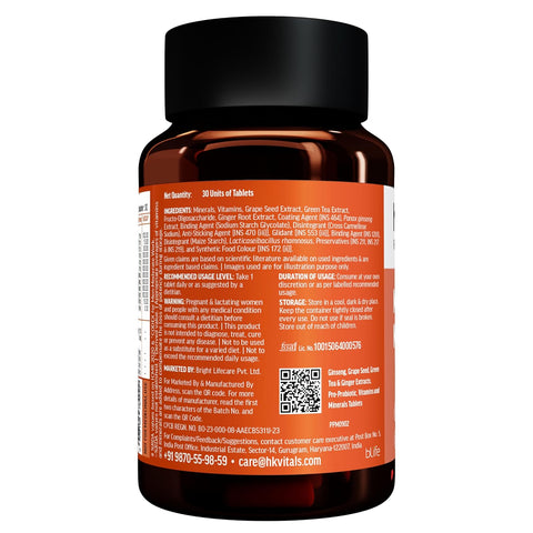 HK Vitals Multivitamin Plus Men, 60 Tablets | Daily Multivitamin For Men, For Energy, Stamina, Immunity, Gut, Heart, Bone & Muscle Health