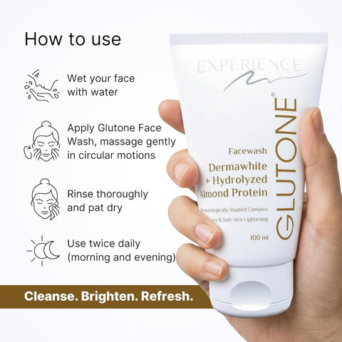 Glutone Face Cleanser with DermaWhite & Hydrolyzed Almond Protein - 100 ml - Image 5