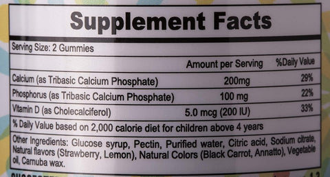 Sunshine Nutrition Cool Gummies - Calcium with D3, Vegan, 60 Gummies - Image 4
