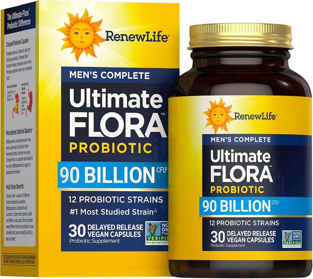 Renew Life Ultimate Flora Men's Probiotic - 90 Billion CFU, 30 Capsules