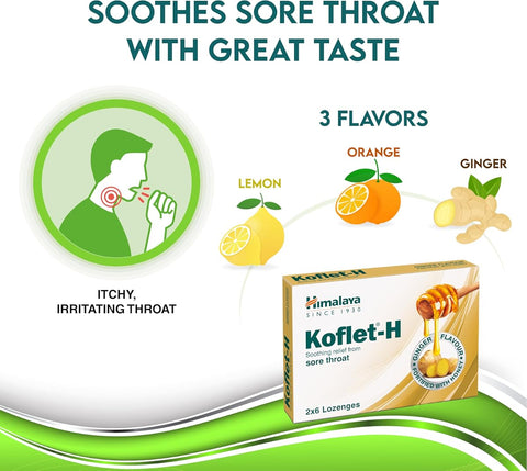 Himalaya Koflet H Herbal Lozenges with Lemon, Honey & Herbs - Pack of 12 - Image 2