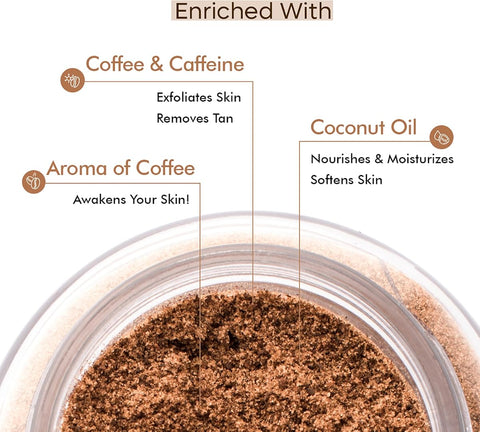 mCaffeine Naked & Raw Coffee Body Scrub - Exfoliating, Tan Removal, 100g - Image 3