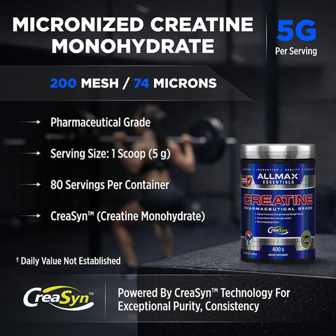 Allmax Creatine Monohydrate Powder - 400g Sports Nutrition Supplement - Image 3