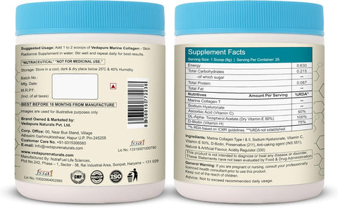Vedapure Marine Collagen Skin Radiance Supplement - Peachy Mango - 200g - Image 2