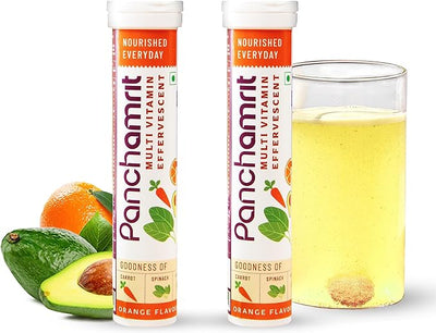 Panchamrit Multi-vitamin Effervescent 20 Tablets (Pack of 2) Essential Vitamins & Minerals