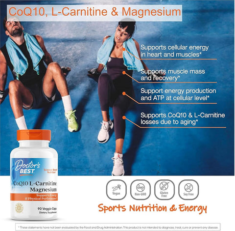 Dr Best CoQ10 L-Carnitine Magnesium Veggie Capsules - 90 Count - Image 6