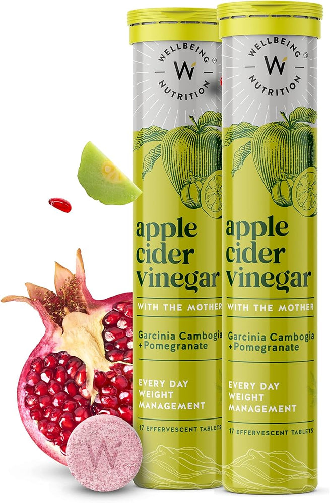 Wellbeing Nutrition Apple Cider Vinegar Effervescent Tablets with Garcinia Cambogia & Pomegranate - 34 Tablets