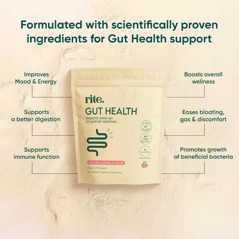 Rite Gut Health Prebiotic Powder - Guava Flavour, 30 Sachets - Image 2