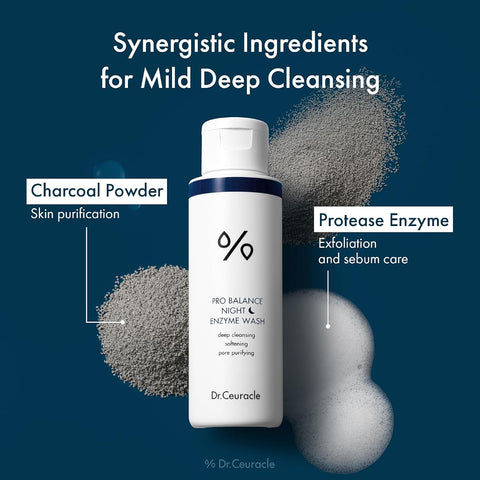 Dr.Ceuracle Pro Balance Night Enzyme Charcoal Wash - 50g - Image 4