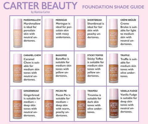 Carter Beauty Full Measure Hd Foundation - Lightweight, Full Coverage Matte Formula - Water-Based, Super Soft Skin Perfector - Vegan And Cruelty Free, Paraben And Sulfate Free - Creme Brulee - 1.01 Oz