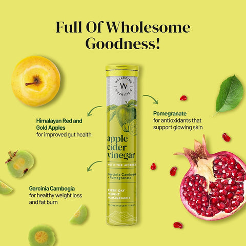 Wellbeing Nutrition Apple Cider Vinegar Tablets - Garcinia & Pomegranate - Pack of 8 - Image 3