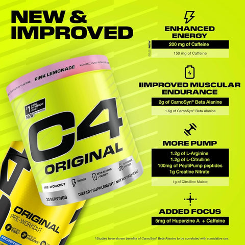 Cellucor C4 Original Pre-Workout Powder - Pink Lemonade, 30 Servings - Image 3