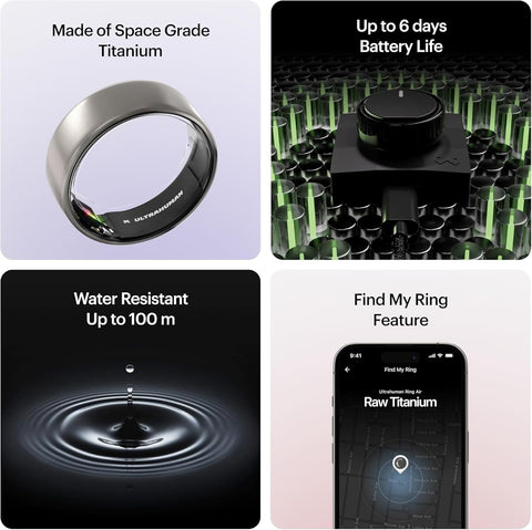 Ultrahuman Ring AIR - Smart Health Tracker, Raw Titanium, Size 09 - Image 7