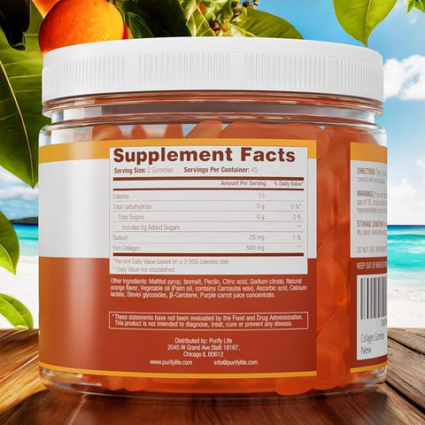 Purify Life Sugar-Free Marine Collagen Gummies 90