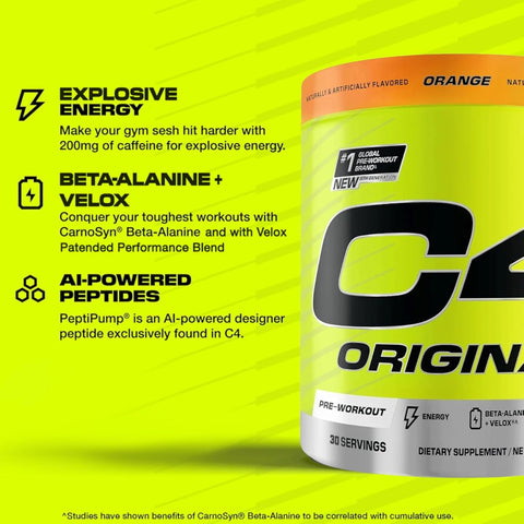 Cellucor C4 Original Pre Workout Powder with Creatine, Orange - 30 Servings - Image 5