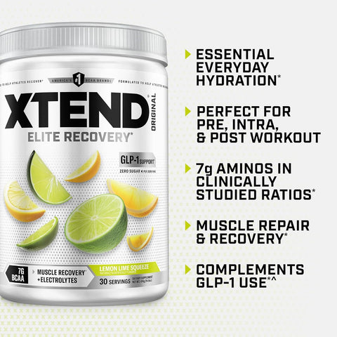 XTEND Original BCAA Powder - Lemon Lime Squeeze - Zero Calorie, 30 Servings - Image 4